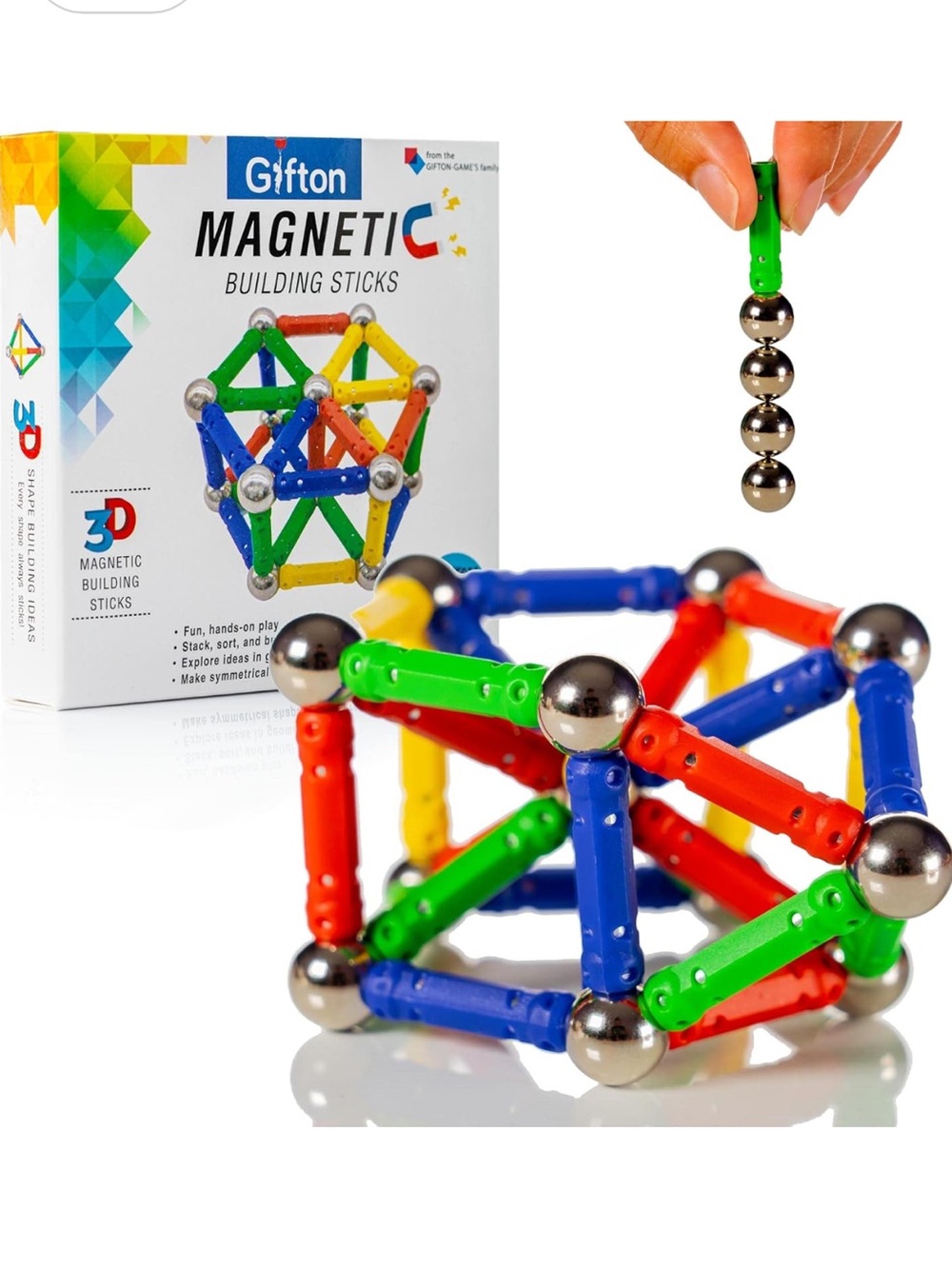 Magnetic Building Sticks Set – Multicolor Construction Toy for Kids not  box